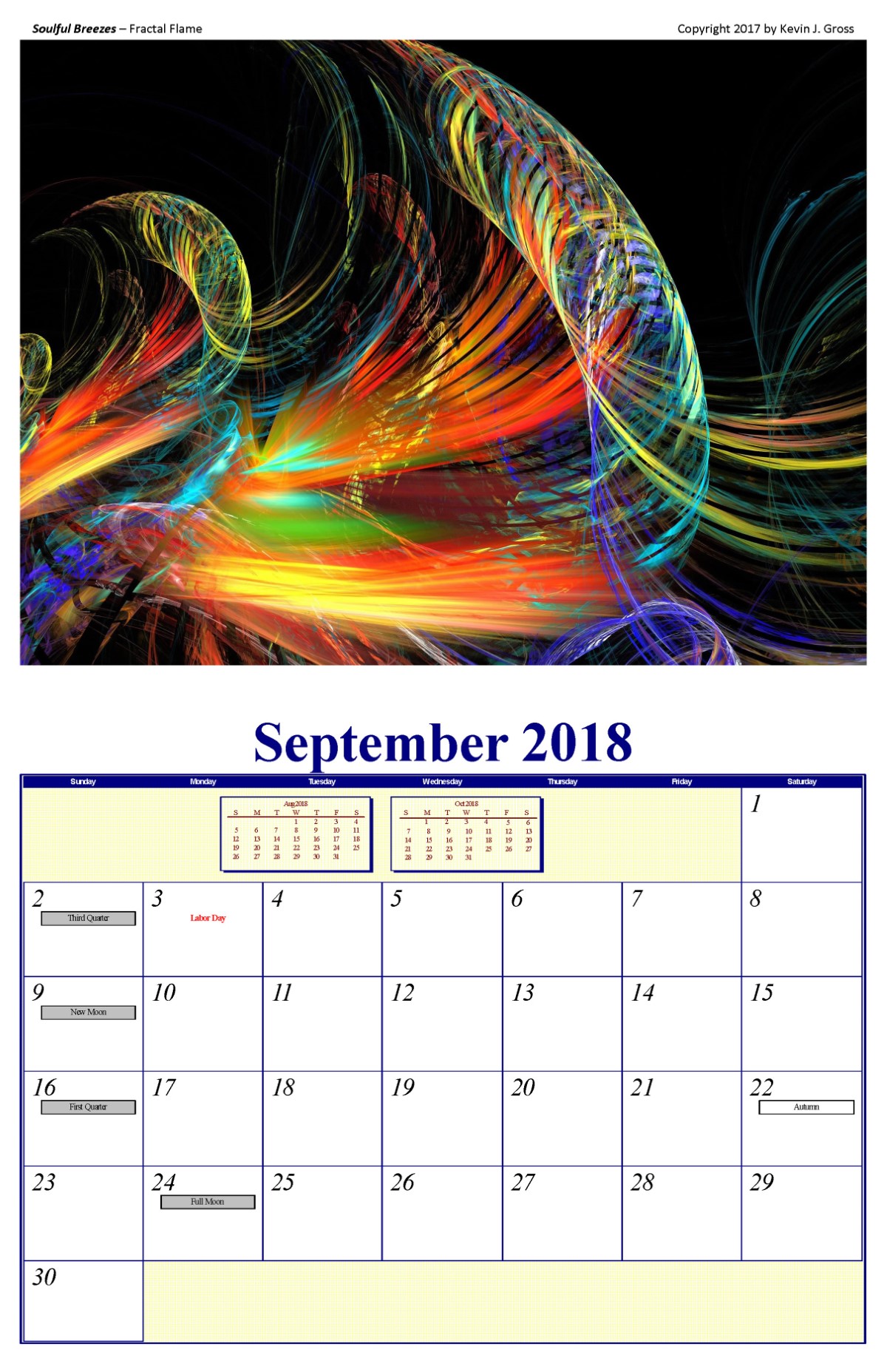 2018 Fractal Calendar